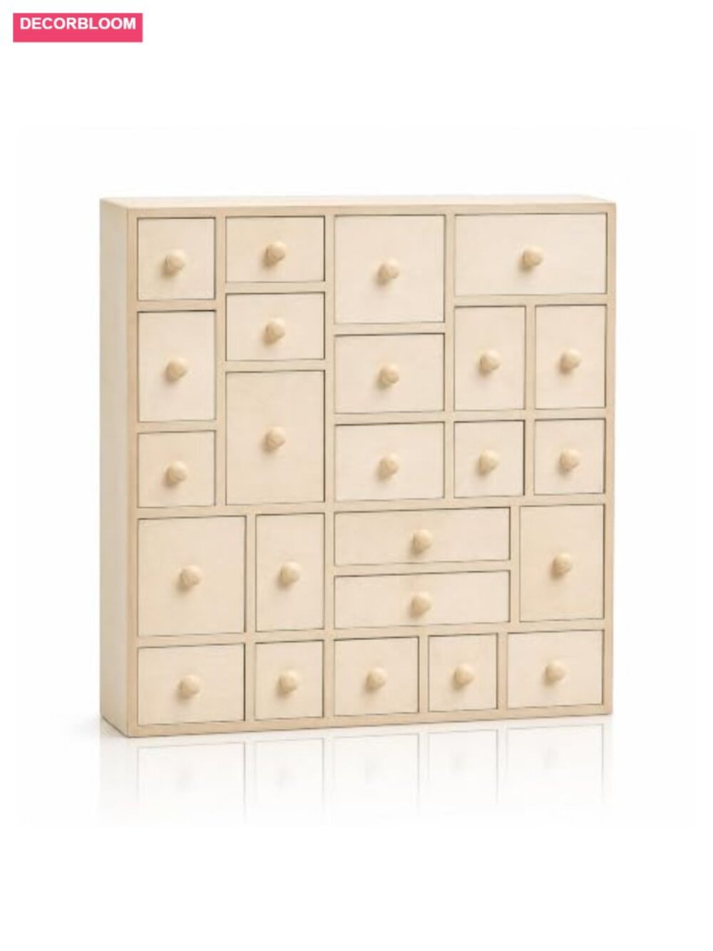 Wooden Advent Calendar 24 Drawers DIY Unfinished Storage Box 11.8 in Square
